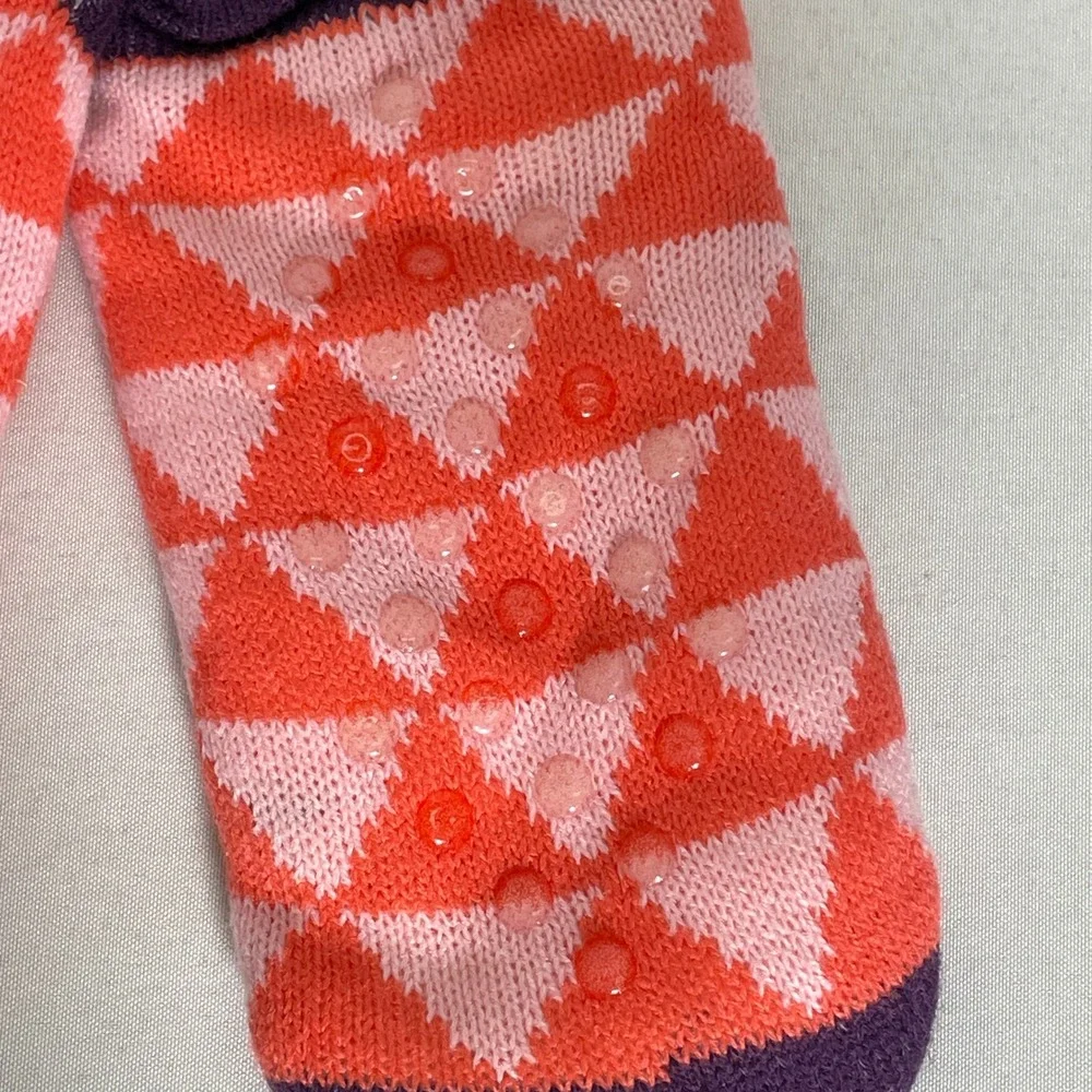 Peanuts Snoopy Sherpa Lined Orange Non-Slip Slipper Socks Women's One Size NWT